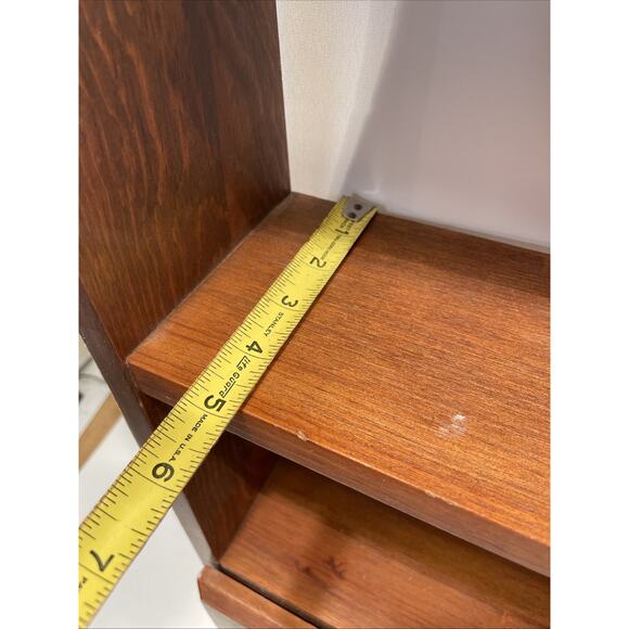 Vintage Rustic Farmhouse Primitive Pine Wood CD Book Shelf Display Curio Etagere - Picture 14 of 16